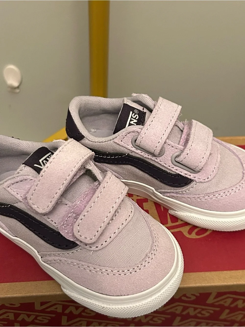 VANS Toddlers Brooklyn Ls V 2 tones canvas/suede lilac sneakers size 5 NEW